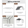 thumbnail image 6 of Kselythan Carport Replacement Canopy Cover For Tent Top,180G/220G Garage Shelter Cover,Replacement Cover,Car Shelter Cover,Waterproof,UV-Resistant 180G PE Fabric (Cover ONLY,Frame NOT Included), 6 of 7