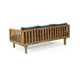 thumbnail image 4 of Christopher Knight Home Claremont Outdoor 3-seat Acacia Wood Daybed by  Teak Finish + Dark Teal Cushion, 4 of 5