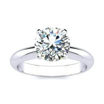SuperJeweler 2 Carat Moissanite Solitaire Engagement Ring in 14 Karat White Gold