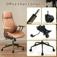 thumbnail image 6 of Toject Ergonomic Office Chair, High Back Comfy Home Office Chair with Lumbar Support, Mid-Century Modern Computer Executive Desk Chair with Padded Armrests (Suede Leather, Brown), 6 of 9
