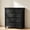 Black, variant on Buildhom Farmhouse 5-Drawer Dresser, Rustic Wood Chest with Solid Feet for Bedroom, Blue
