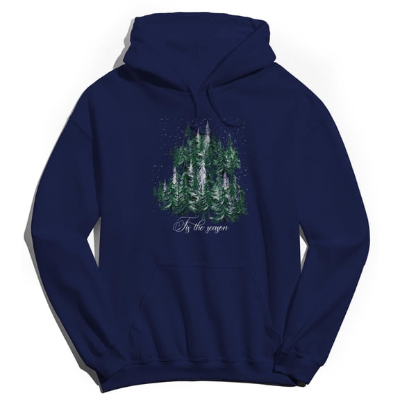 Haywood & Main Tis The Season Graphic Navy Men's Cotton Pullover Hoodie