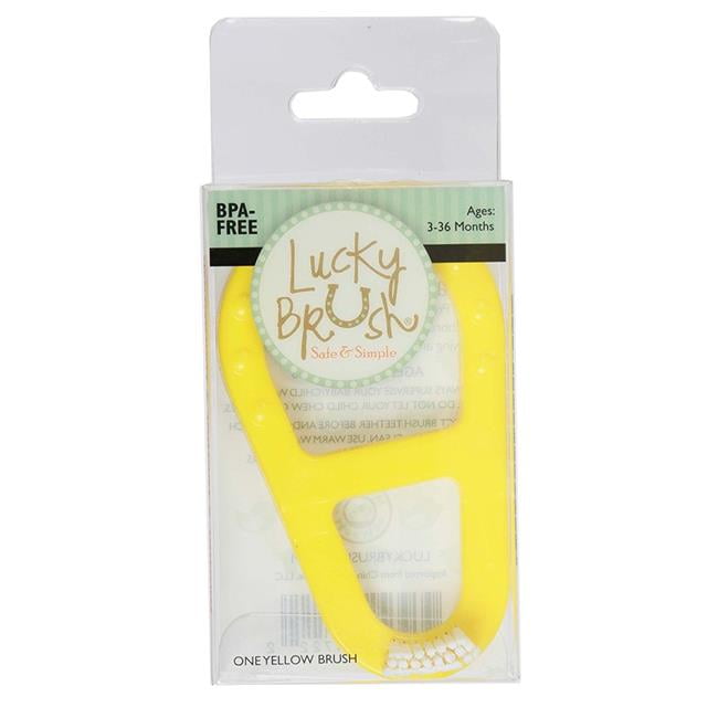 Lucky Brush Safe & Simple Teething Toothbrush 3-36 Months, Yellow