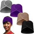 thumbnail image 1 of wonima11 4 Pieces Mesh Hair Wraps for Black Women - Sleeping Hair Scarf Cap, Spa Headbands, Natural Hair Wash Face Sleep (Dark Purple, Black, Gray, Camel), 1 of 1
