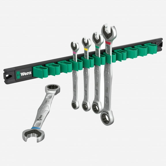 Wera 020015 9631 Magnetic Rail 6000 Joker 2 Ring Ratchet Spanner Set, Metric, 5 Pieces