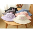 thumbnail image 4 of Bucket Hat for Women Embroidered Bucket Hat Bow-Tie Travel Beach Sun Hats Outdoor Vacation Cap Wide Brim Fishing Cap, 4 of 7