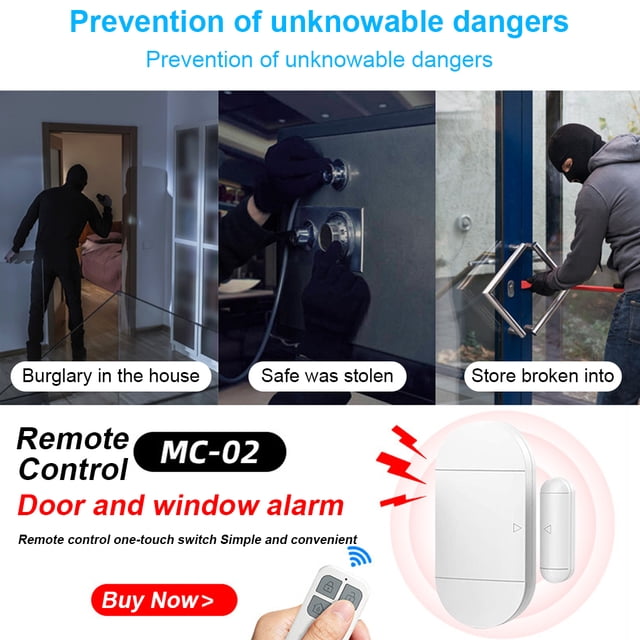 Wireless Front Door Sensor Living Room Security Warning Alarm Office Battery Operated Window Open Close Detector Reminder