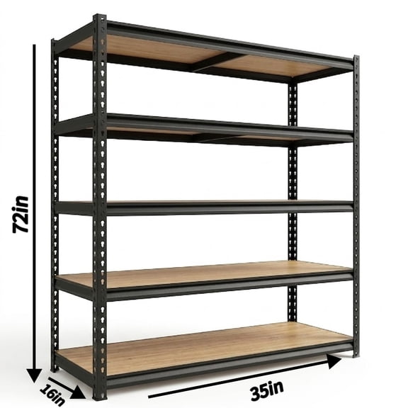 Heavy Duty Storage Shelves, Adjustable Garage Shelving Unit for Basement, Warehouse, Kitchen, Pantry-72"H x 35"W x 15"D, 5 Tiers 2000LBS Metal Shelf for Organization