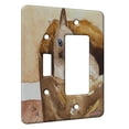 thumbnail image 1 of KuzmarK™ 2 Gang Single Toggle / Single Duplex Rocker Wall Plate - Siamese Kitten in Paper Bag Cat Art by Denise Every, 1 of 1