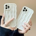 thumbnail image 3 of for iPhone 13 Pro Max Case 6.7 Inch Cute Water Ripple Pattern Phone Case Curly Wave Phone Case Wavy Edge Soft Silicone Case for Girls Boys Shockproof Bumper Protective Case, Beige, 3 of 12
