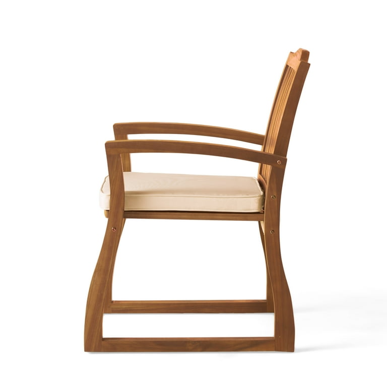 Pearl Outdoor Acacia Wood Dining Chairs Set of 2 Teak Finish