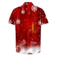 thumbnail image 4 of Elvqul Mens Shirts Christmas Cute Short Sleeve Button up Vacation Shirts for Men Graphic, 4 of 5
