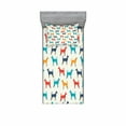 thumbnail image 2 of Dog Bedding Set with Sheet & Covers, Contemporary Colorful Illustration of Pet Contours in Retro Style Print, Printed Bedroom Decor 2 Shams, 4 Sizes, Grey Red Teal, by Ambesonne, 2 of 3