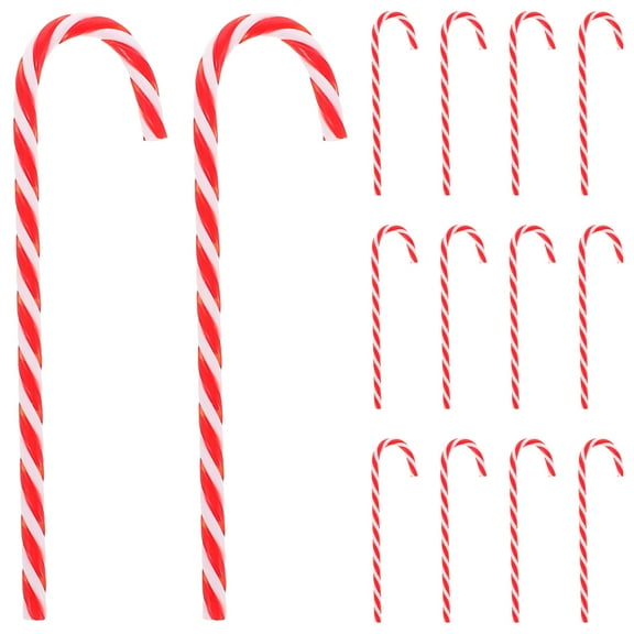 CIMAXIC 18Pcs Twinkling Candy Cane Christmas Tree Decoration Set for Christmas Party PVC