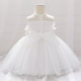 thumbnail image 5 of QISIWOLE Toddler Girls Temperament Flowers Pearl Cute Net Yarn Birthday Party Gown Dresses,summer sale, 5 of 9