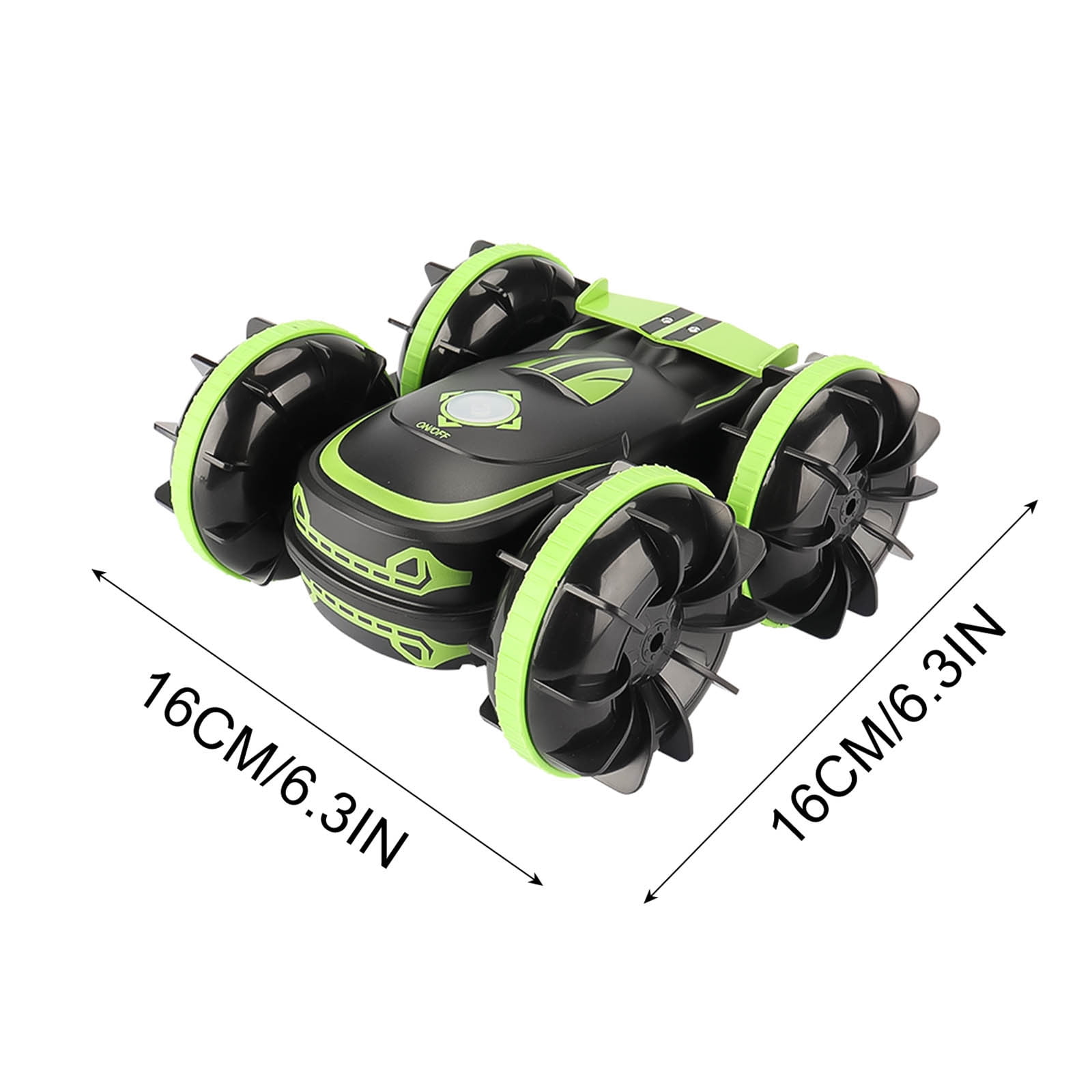 Green Green 4Wd Amphibious Remote Control Stunt Car 2.4Ghz With 360 Degree Rotation For Water And Land