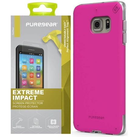 Puregear Horizontal Soft Case - Galaxy S6 Edge Plus Case Combo, PureGear Dualtek Pro Anti-Shock Cover + Puretek Roll-On Screen Protector for Samsung Galaxy S6 Edge Plus + (SM-G928)