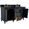 thumbnail image 4 of 61 in. Double Wooden Vanity Dark Gray Black Galaxy Granite Oval Sink, 4 of 13