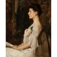 thumbnail image 2 of Edward Wilbur Dean Hamilton 15x18 Black Ornate Wood Framed Double Matted Museum Art Print Titled - Portrait of Edith Wayne (Seated Lady in Profile) (1904), 2 of 5