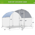 thumbnail image 3 of Large Chicken Coops Metal, Outdoor Duck Walk-in Run Poultry Cage, Hen House Yard Habitat Cage with Waterproof Cover Round Shaped Coop, 9.8' L x 6.6' W x 6.6' H, 3 of 10