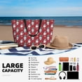 thumbnail image 6 of KLL Gnome And Snowflakes Print Large Beach Tote Bag Women Waterproof Sandproof Zipper Beach Tote Bag for Pool Gym Grocery Travel with Wet Pocket, 6 of 7