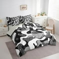 thumbnail image 3 of Feelyou Cartoon Camouflage Bedding Comforter Set 7 Pieces, Abstract Grey Full Bedding Set, Teens Kids Boys Girls Reversible Fitted Sheet Flat Sheet, Super Cozy Room Decor, 3 of 7