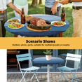 thumbnail image 6 of Elastic Fitted Round Tablecloth, Blue Ombre Waterproof Stretch Table Cover for 55"-60" Tables, Farmhouse Vintage Wooden Striped Washable Outdoor Tablecloths for Patio, Picnic, Camping, 6 of 9