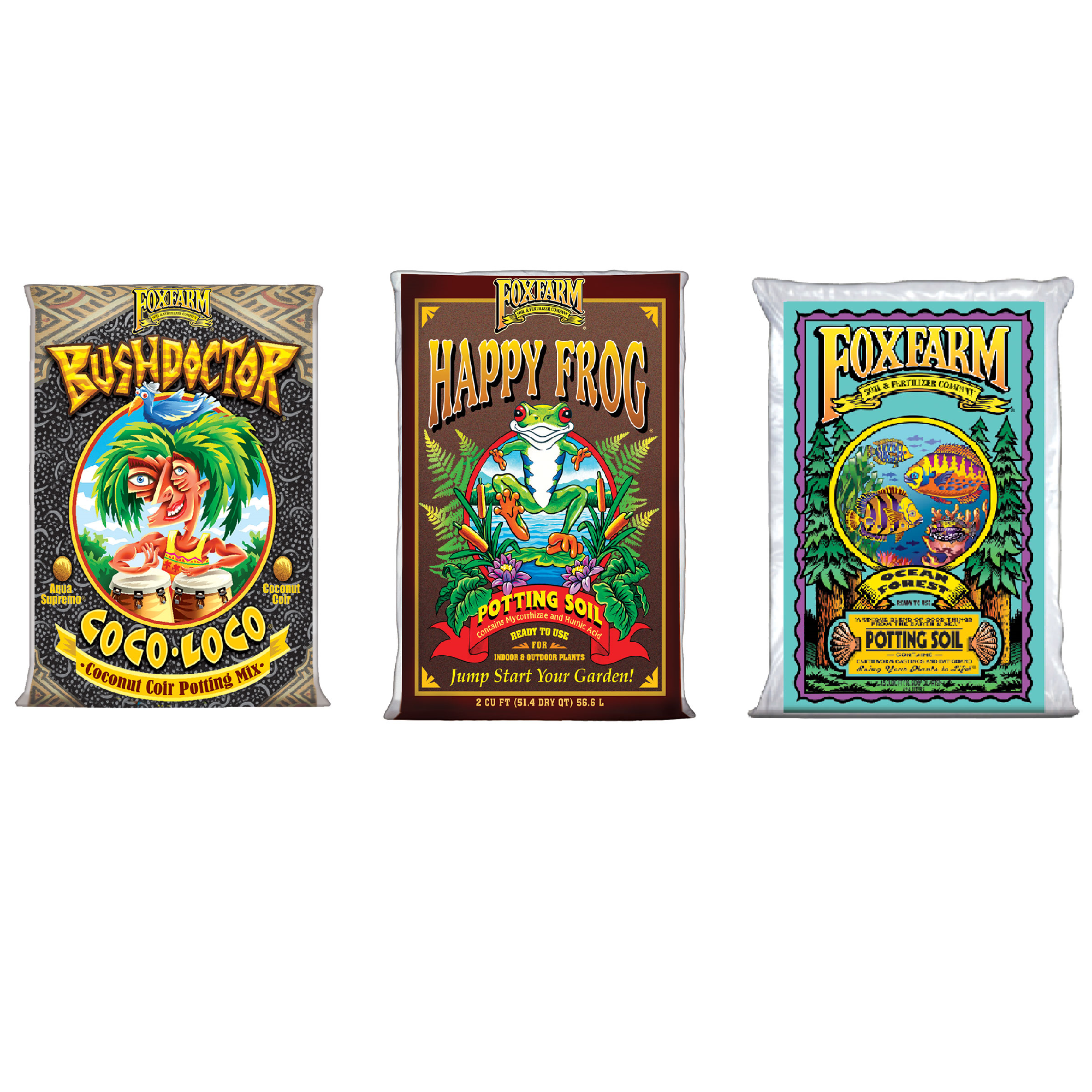 FoxFarm Coco Loco Soil w/ Happy Frog Soil Mix w/ Fox Farm Soil Mix 6.3