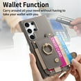 thumbnail image 6 of for Samsung Galaxy S25 Ultra Wallet Case with Elastic Card Holder & 360° Rotatable Ring Stand, Vintage PU Leather Kickstand Slim Fit Shockproof Cover with Shoulder Strap - Gray, 6 of 11