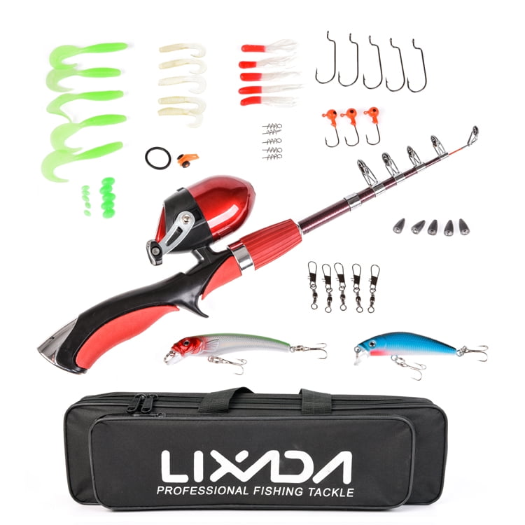 Lixada Telescopic Fishing Rod and Reel Kit with Bag UK