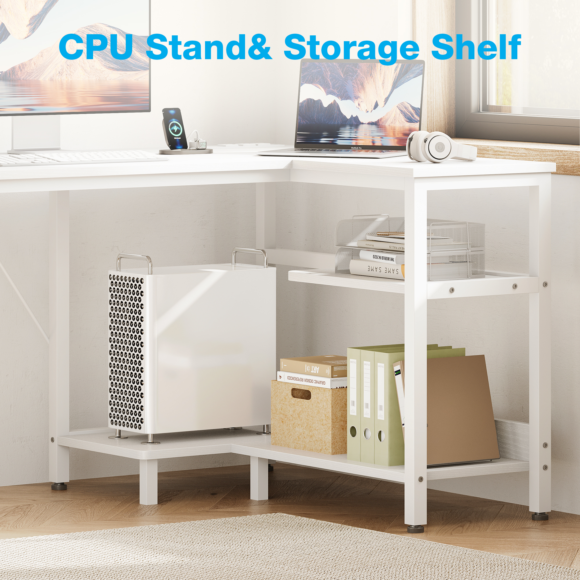 Casacomoda L-Shaped Corner Desk with File Drawer & Shelves photo 7