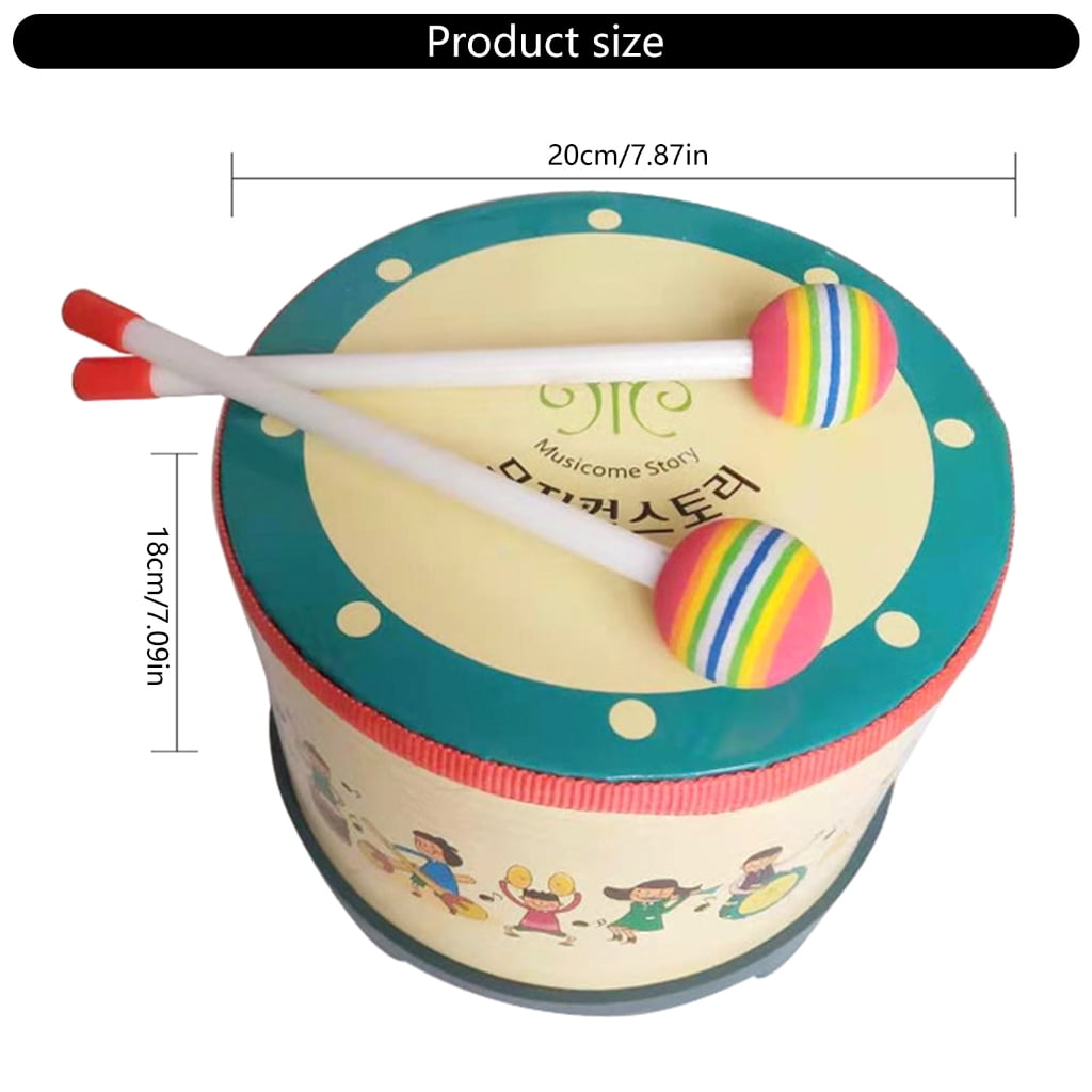 Kids Ground Floor Drum Hand Drum Tambourine Handheld Percussion Instrument