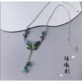thumbnail image 1 of HOOUN 925 silver butterfly cloisonn é enamel necklace, 1 of 4