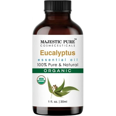 Majestic Pure USDA Organic Eucalyptus Essential Oil - 100% Pure Eucalyptus Oil for Aromatherapy, Massage & Topical Uses, Perfect for Diffuser & Essential Oil Diffuser - 1 Fl Oz