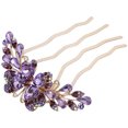 thumbnail image 2 of MOVTOTOP Purple Rhinestone Hair Comb for Wedding Updo Bride Accessory with 4 Prong Claw Metal Lightweight, 2 of 8