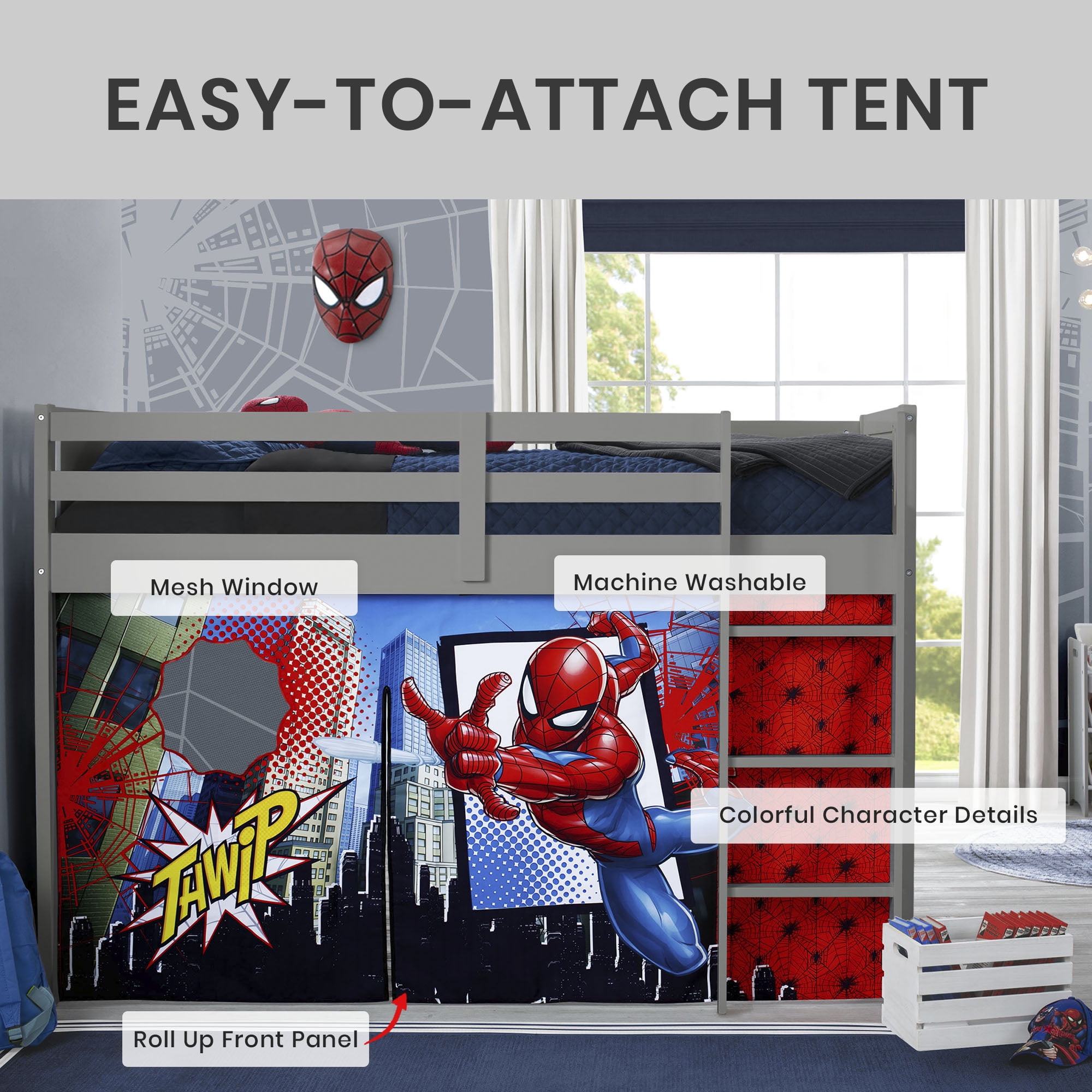Spiderman loft 2024 bed tent
