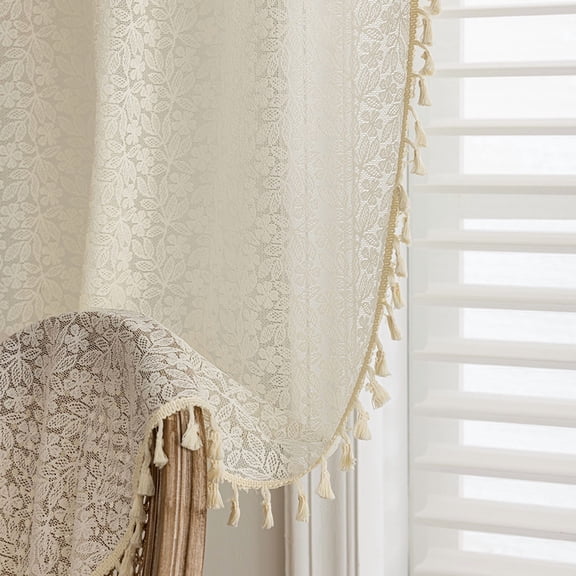 Nvzi Pretty Curtains 140*215CM - 1 slice Beige Rod-Pocket Curtains, Polyester Window Drapes for Privacy & Light Filtering, Curtains & for Living Room Bedroom Decor