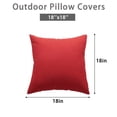 thumbnail image 2 of CJC Outdoor Throw Pillow Covers Waterproof 2 Pack Square Cushion Cases for Patio, Couch, Tent, Garden, Beach and Sofa, 18" x 18", Red, 2 of 9