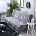 thumbnail image 4 of CNKOO Futon Sofa Slipcover Elastic Armless Sofa Cover Furniture Protector Folding Sofa Bed Slipcover For Sofa Bed Without Armrests  Size  Black Triangle, 4 of 6