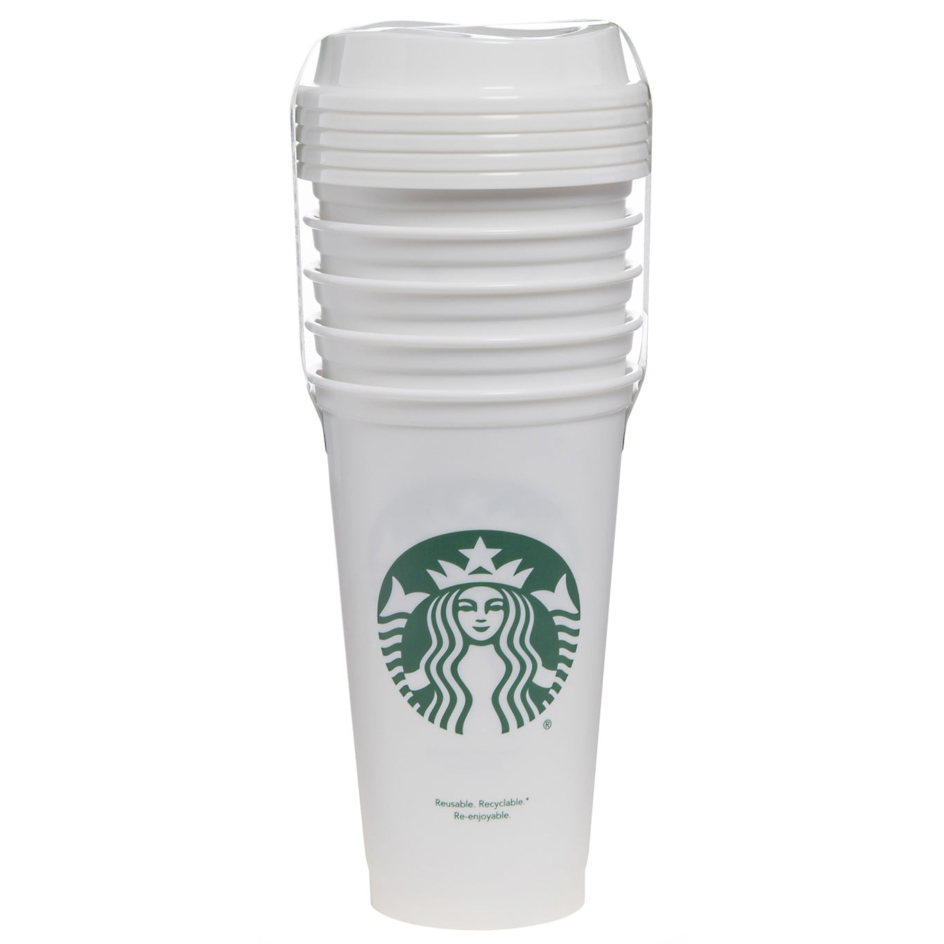 Starbucks 2019 Holiday Reusable White Cup Grande 16oz Merry Coffee 2 Pack 