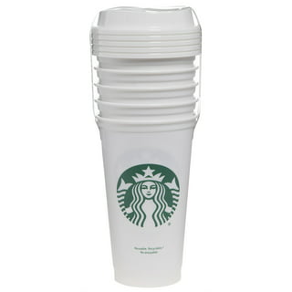 Set of 5 Mini Starbucks Kids Cups with Green Straws - 16oz Mini