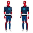 thumbnail image 3 of HTQWLP Superhero Peter Halloween Costumes, Your Friendly Neighborhood Superhero Fancy Onesie for Kids, Movie Character Cosplay Outfits for Boys, Halloween Party Family Matching Clothes, Blue/2XL, 3 of 9