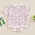 thumbnail image 2 of Bagilaanoe Newborn Baby Girl Boy Easter Rompers Print Short Sleeve Bodysuits 3M 6M 12M 18M Infant Casual One Piece Short Jumpsuit, 2 of 7