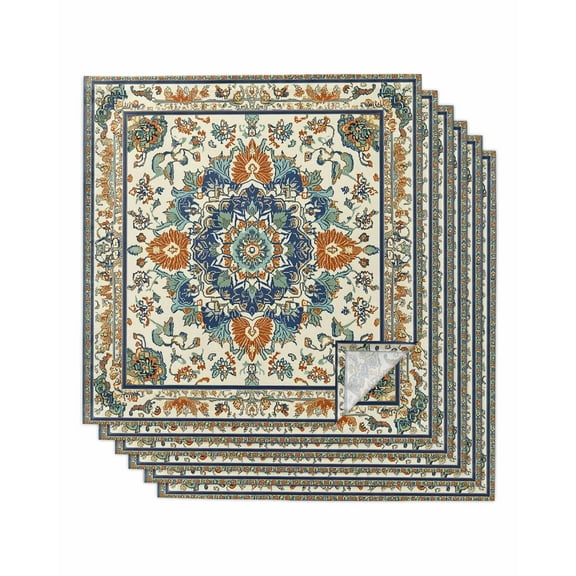 nqOlkjepod Southwest Farmhouse Cloth Napkins Set of 6 Reusable Dinner Napkins, Orange Blue Desert Bohemian Cocktail Napkin Washable Table Napkins for Wedding/Holiday Party/Baby Shower 20"x20"