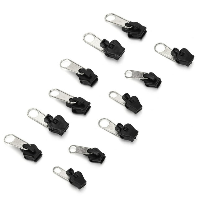 Fermeture à Glissière, Kit de Réparation de Tête de Fermeture Éclair Universel 12 Pcs pour Vestes Jeans Pantalons Manteaux Portefeuilles
