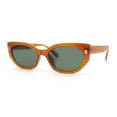 thumbnail image 2 of Womens Retro Classy Chic Mod Squared Cat Eye Plastic Sunglasses Brown - Green, 2 of 4