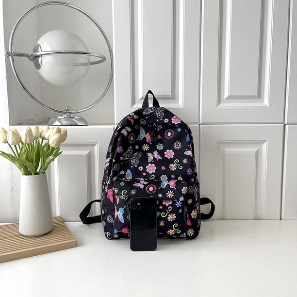 Mochilas informales con estampado de mariposas, mochilas escolares, moda de nailon para acampar al aire libre Hugtrwg Para Estrenar