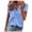 Blue, variant on WIZUTIZ Womens Shirts up to 60% Off Casual Flowy Fluffy Tops Short Sleeve Solid Blouse Sports V-Neck Comfy Tshirts Plain Elegant Cotton Blend Tee T-shirt Cozy Style Breathable Ladies Tshirt Shirts