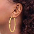 thumbnail image 3 of Auriga Fine Jewelry 10K Yellow Gold 4mm Tube Hoop Earrings for Women, 3 of 5