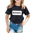 thumbnail image 3 of Toddler Shirts For Teen Kids Girls Child Short Sleeve Prints T Shirt Trendy Girls Fans Present Tops Tube Top for Cheer Half Tops Traditional Tight Transfer Kids 2-3 Years Black, 3 of 6